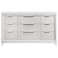 thumbnail image 2 of Benjara Mory Wide Dresser, 9 Drawers, Embossed Herringbone Pattern, White, 2 of 5