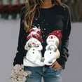 thumbnail image 2 of Chandail en Molleton de Noël pour Femmes, Veste Mi-Longue, Col Rond, Pull Chaud, Mode Imprimée, Manches Longues, Fermeture Cardigan, 2 of 4