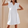 thumbnail image 4 of TACILIP Robes d'Été pour Femmes, Robe de Plage Décontractée Unie Sans Manches à Col en V, Cadeaux pour Femmes, 4 of 8