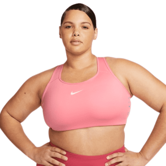 Nike Women's Swoosh Medium-Support Padded Sports Bra Plus Size Peach 1X DH3384-612
