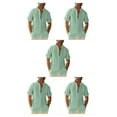 thumbnail image 1 of pitrice Men Shirt Casual Short Sleeve Breathable Replacement Button Down Solid Color Fashionable Home Dating Shirts Top Green XL 5Set, 1 of 6