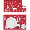 thumbnail image 1 of 12 manteles individuales navideños: manteles de PVC rojos para decoración de comedor, 1 of 5