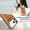 thumbnail image 3 of 2 In 1 Functuon Case for iPhone 17 Pro, PU Leather Detachable Magnetic Card Bag, Support Magnetic Wireless Charger, Shockproof Protective Lightweight Phone Cover for iPhone 17 Pro, Brown, 3 of 8