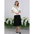 thumbnail image 3 of DARING DIVA Women's Short Sleeve Contrast Color Knit Sweater Cardigan S White, 3 of 6