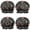 Black Cartoon Dinosaurs-2, variant on Shower Caps,Black Cartoon Dinosaurs Skeletons Pattern Waterproof Shower Cap for Women 4 Pieces,Double Reusable Hair Cover for Shower PEVA Elastic Stretch Hem