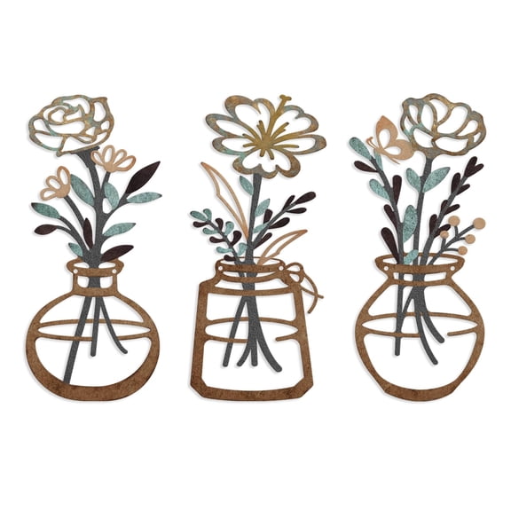 Metal Wall Art Decor – Wrought Iron Vase Wall Hanging, Decorative Background Wall Sculpture for Bedroom and Living Room