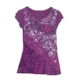 thumbnail image 3 of vigerkar Women's Shirts Clothes Vintage Graphic Tee Y2k 2000s Goth Top Women Short Sleeve Streetwear, Pack of 2 (Pink 1PCS & Purple 1PCS, S), 3 of 5