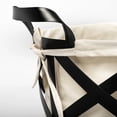thumbnail image 4 of Black Woven Metal Basket with Cream Fabric Liner, 4 of 8