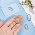 thumbnail image 2 of 4pcs 2 Colors Oval Screw Carabiner Lock 22~26mm Long Stainless Steel Screw Locking Keychain Carabiner Clasp Metal Keychain Clip Hook Quick Link for Jewelry Making Handbag DIY Accessory colorful, 2 of 6