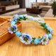 thumbnail image 5 of Corona de flores de Pascua | Accesorio para el cabello con rosas artificiales y hojas verdes | Cinta ajustable | Ideal para fiestas, bodas, festividades, fotografía y uso diario | Rosa vibrante,, 5 of 6
