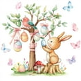thumbnail image 2 of EWASWON Easter Window Clings - Large Watercolor Bunny Tree Static Decal, Removable No Glue Wall Sticker for Glass Home Decor, 23.6x11.8 Inch, 2 of 9