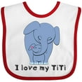 thumbnail image 3 of Inktastic I Love My TiTi Elephant Blue Boys Baby Bib, 3 of 4