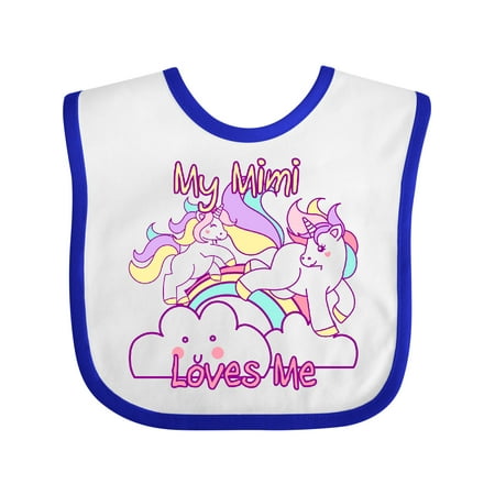 

Inktastic My Mimi Loves Me Unicorn Girls Baby Bib