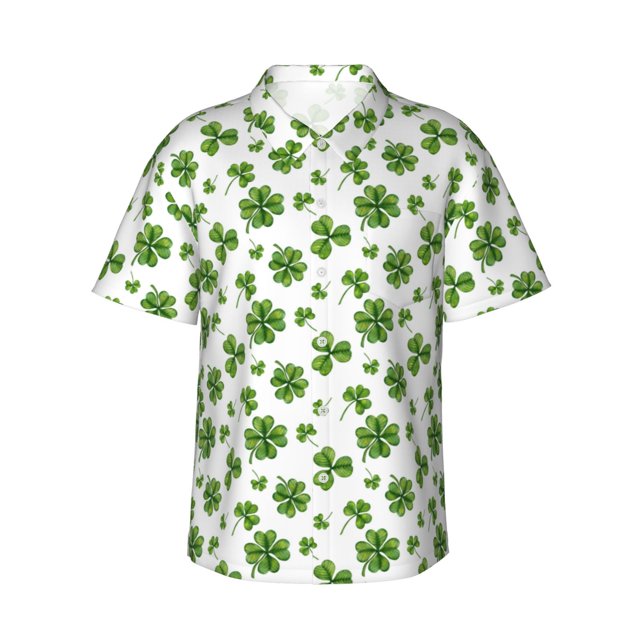 Balery St. Patrick's day Camisas hawaianas de manga corta para hombre, camisas playeras de corte holgado, camisas de vacaciones con botones,X-Large