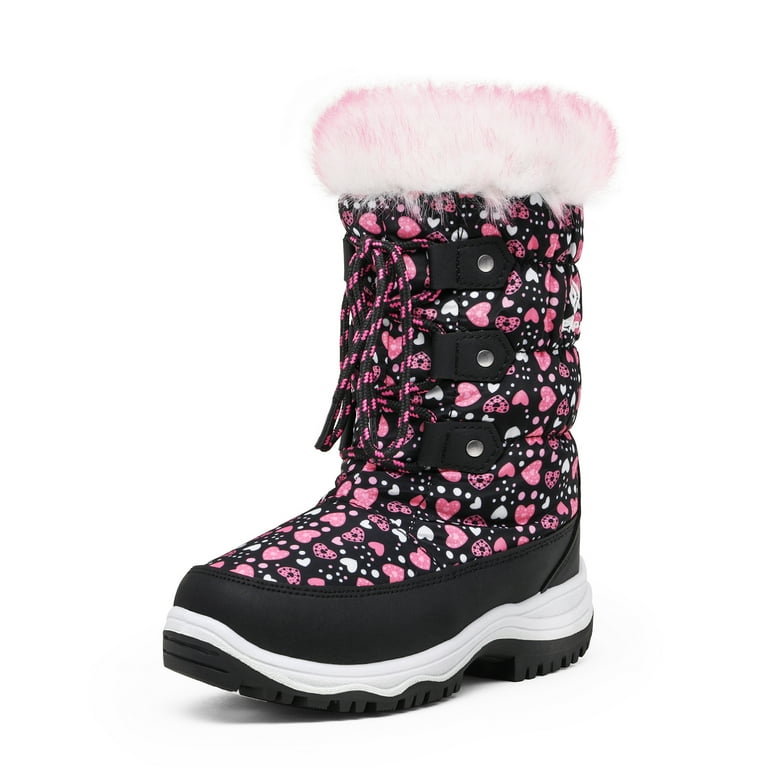 DREAM PAIRS Kids Boys Girls Slip Resistant Faux Fur Lined Knee High Winter Snow Boots NORDIC BLACK PINK Size 5 Walmart