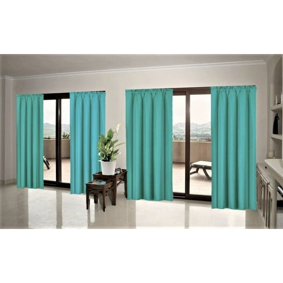 1 Single Panel Solid Foam Lined Blackout Window Curtain Panel Treatment Drape Rod Pocket Size 63" Long R64 teal