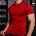 thumbnail image 5 of Jinhomg Men's Compression Shirts Short Sleeve Workout Gym T-Shirt Cool Running Tops Soft Comfy Base Layer Athletic Undershirts Sportswear Red,XL, 5 of 7