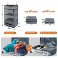 thumbnail image 4 of Portable Hanging Travel Shelves Bag Suitcase Organizer Carry-on Closet Packing Cubes for Travel,4-Shelf Suitcase Closet with 2 Hooks,Large Capacity,Gray, 4 of 7