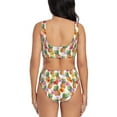 thumbnail image 3 of Daiia Hawaiian Pineapples And Hibiscus Flowers Women's Bikini Set Two Piece Swimsuit High Waisted Bikini Adjustable Straps Bikini Perfect for Beach, Pool, and Summer Vacation-Small, 3 of 9