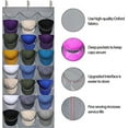 thumbnail image 3 of Perchero con 24 bolsillos profundos - Organizador de sombreros - Perchero para gorras de béisbol, soporte visible para sombreros - Perchero para puerta de pared con 3 ganchos, 3 of 5