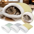 thumbnail image 3 of Cat Winter Sleeping Bag Soft Plush Large Self Warming Bed Cave, Warm Pet Mat Sack for Indoor Cats Small Dogs, Washable Cozy Snuggle Pouch, 3 of 5