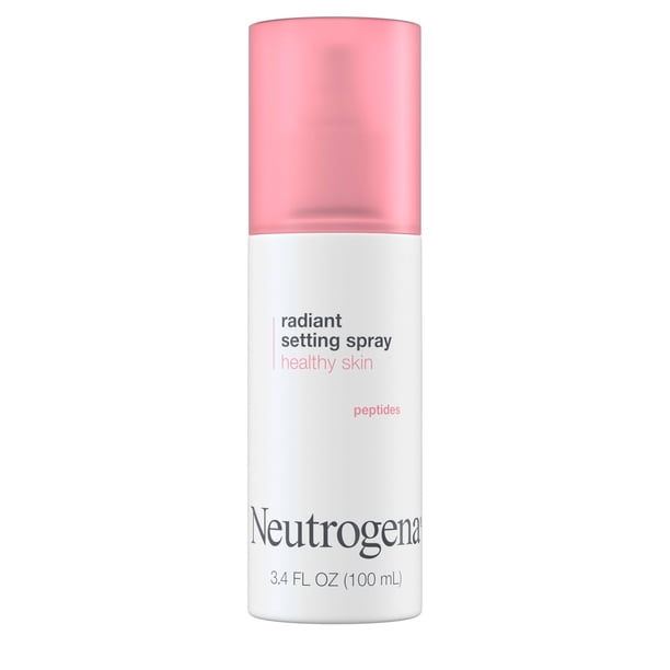Neutrogena Healthy Skin Radiant Makeup Setting Spray, de larga duración, formulado con antioxidantes y péptidos Weightless Face Setting Mist para un aspecto saludable, piel brill
