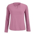 thumbnail image 4 of HLKJKLS Long Sleeve Shirts For Women Crew Neck Long Sleeve Classic Fit T Shirt Soft Nylon Spandex Breathable Casual Pink M-4Xl, 4 of 9