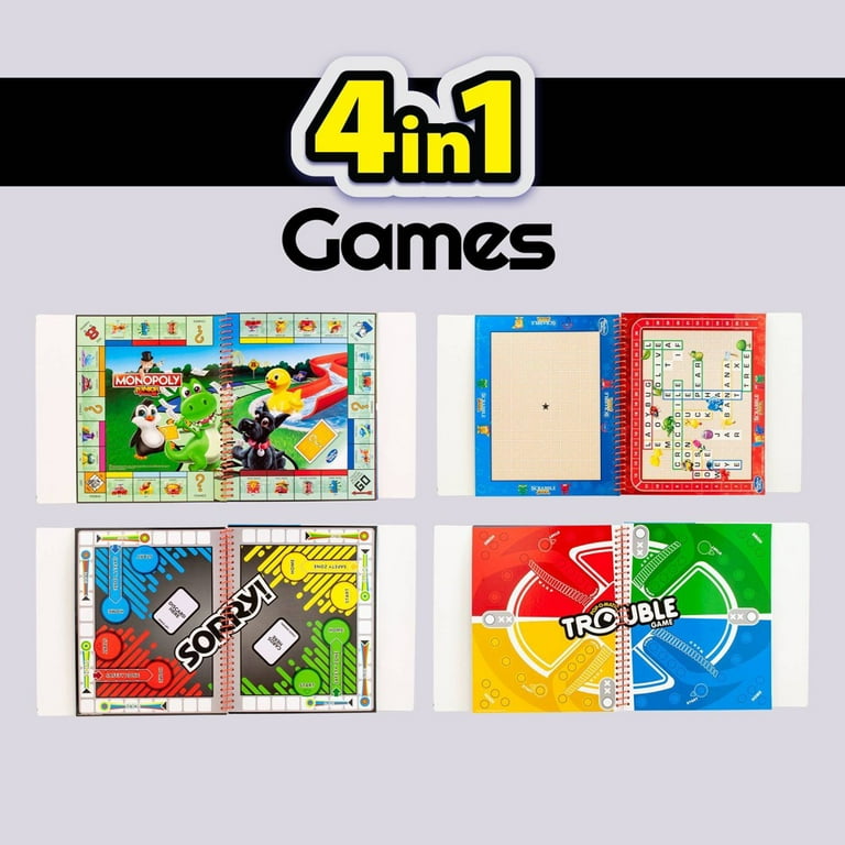 Colorforms Hasbro 4 In 1 Games - Monopoly Jr., Scrabble Jr
