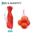 thumbnail image 2 of Paquete de 100 bolsas de malla reutilizables para productos, 35cm/14 pulgadas, bolsas de almacenamiento lavables reutilizables para frutas frescas, verduras, mariscos, rojas, 2 of 5
