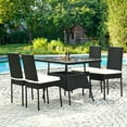 thumbnail image 4 of Gymax 5PCS Patio Wicker Dining Set Outdoor Rattan Furniture Set w/ Cushion, 4 of 9