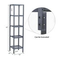 thumbnail image 3 of Ktaxon Bamboo Bathroom Shelf, 5-Tier Multifuntional Tower Storage Organizer Rack, Gray, 3 of 7