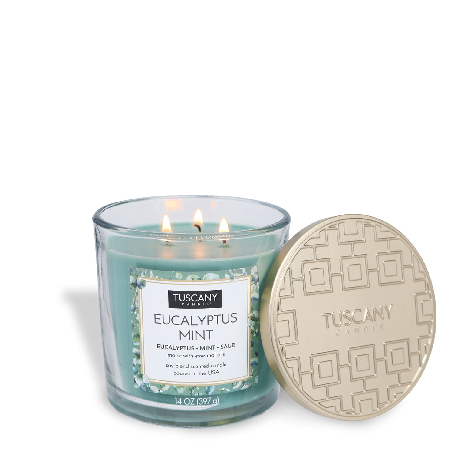 Eucalyptus Mint Long-Lasting Scented Jar Candle (14 oz)