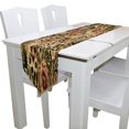 thumbnail image 1 of EREHome Striped Leopard Print Floral Table Runner Decoration Kitchen Table Runners for Home Coffee Kitchen Dining Table 13x70 inches, 1 of 4