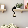 thumbnail image 4 of 3D Perched Cat Statue with Hanging Lantern Light, Resin Black Cat Sculpture Night Lamp, Edge Sill Decorative Figurine for Shelf Cabinet Bedroom Living Room Indoor Art Ornament Decor, 4 of 6