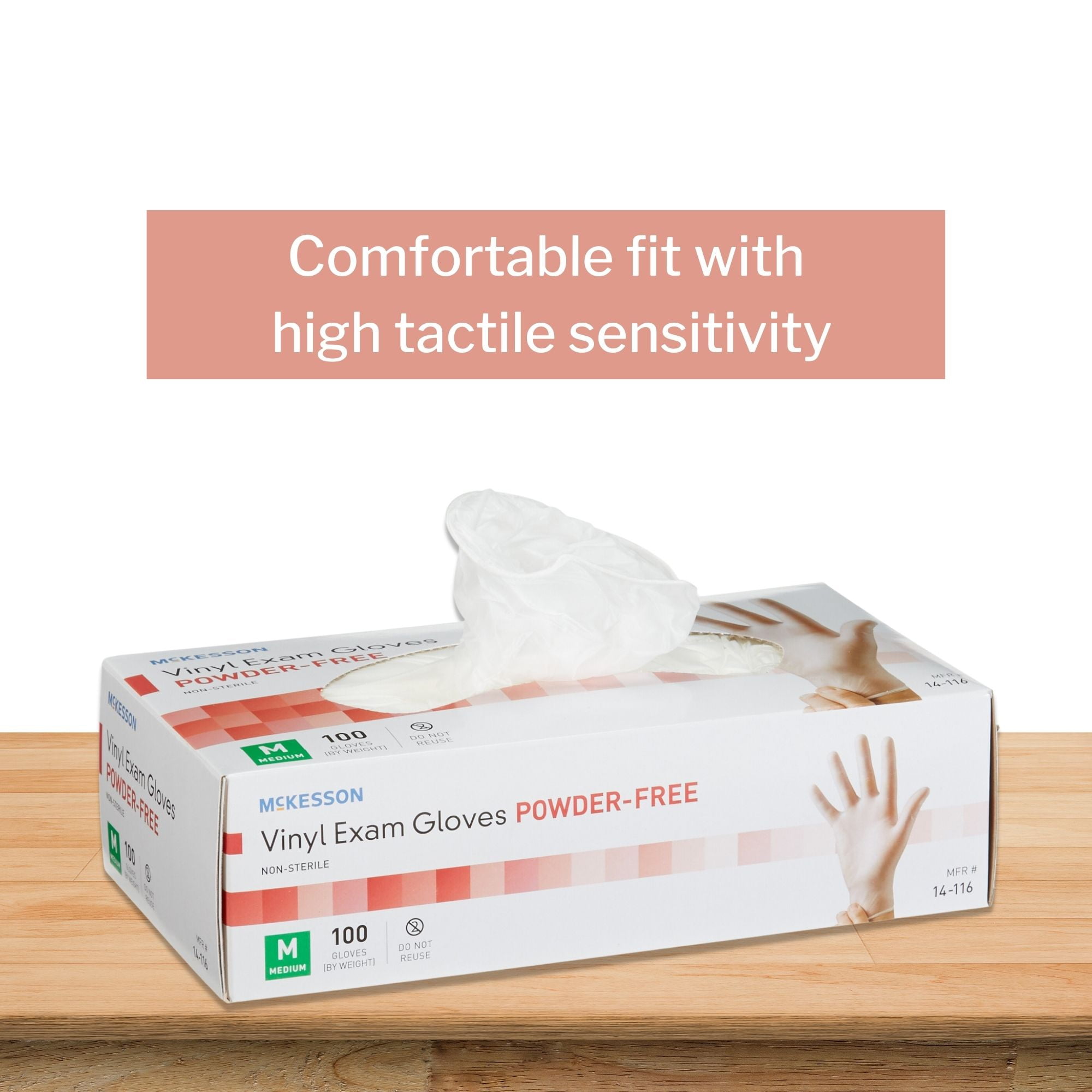 McKesson Vinyl Exam Gloves, Powder-Free, Disposable Medical Glove - Medium, 100 Count, 10 Boxes, 1000 Total