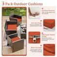 thumbnail image 3 of Snubbull 3 Pack Outdoor Replacement Cushions for 4-Seater Wicker Rattan Loveseat Sofa Chair Patio Furniture, 36 x 18 x 3,18 x 18 x 3, Orange, 3 of 7