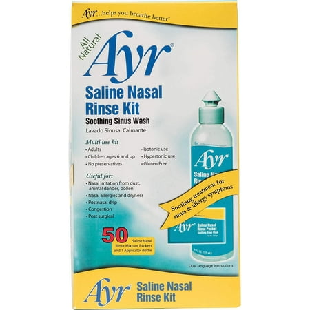 Ayr Saline Sinus Rinse Mix Packets And Applicator With Bottle - 50 Ea
