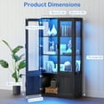 thumbnail image 4 of MIIFUNY 67" Tall Display Cabinet with LED Lights, 4 Tier Bookshelf Storage Cabinet with Magnetic Doors, Trophy Display Case for Living Room, Bedroom, Kitchen, Black, 4 of 7