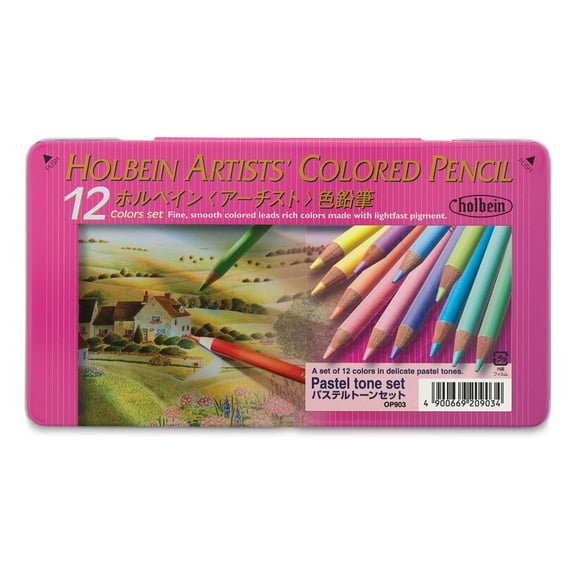 Holbein Artists’ 12 Oil-Based Pastel Colored Pencils for All Ages and Skill Levels