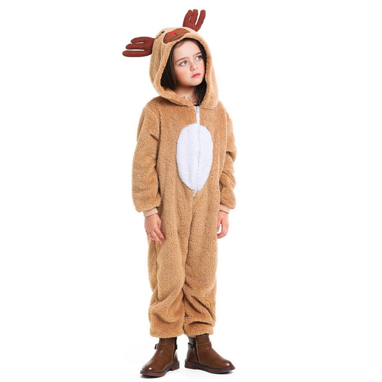 Women Girls Reindeer Costume Christmas Cosplay Reindeer Onesie