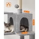 thumbnail image 5 of Árbol para Gatos, Torre de Gatos, Altura 143 cm, 4 Postes, 2 Plataformas, 1 Cueva, 1 Hamaca, 2 Pompones, Gris Claro, 5 of 9