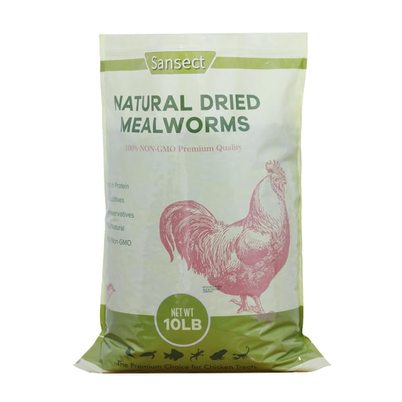 Gusanos de la harina deshidratados SANSECT 4,5 kg, premio alto en proteína para pollos