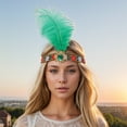 thumbnail image 2 of Unique Bargains 1 Pc Headband Tribal Style Feather Hairband for Women Green, 2 of 5