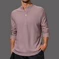thumbnail image 2 of Men's Casual Long Sleeve Stand Collar Shirt Comfortable Stylish Nylon Blend Pineapple Plaid Button Up Top For Everyday Wear Men's Oversized Tshirts Workout T-Shirt, 2 of 4