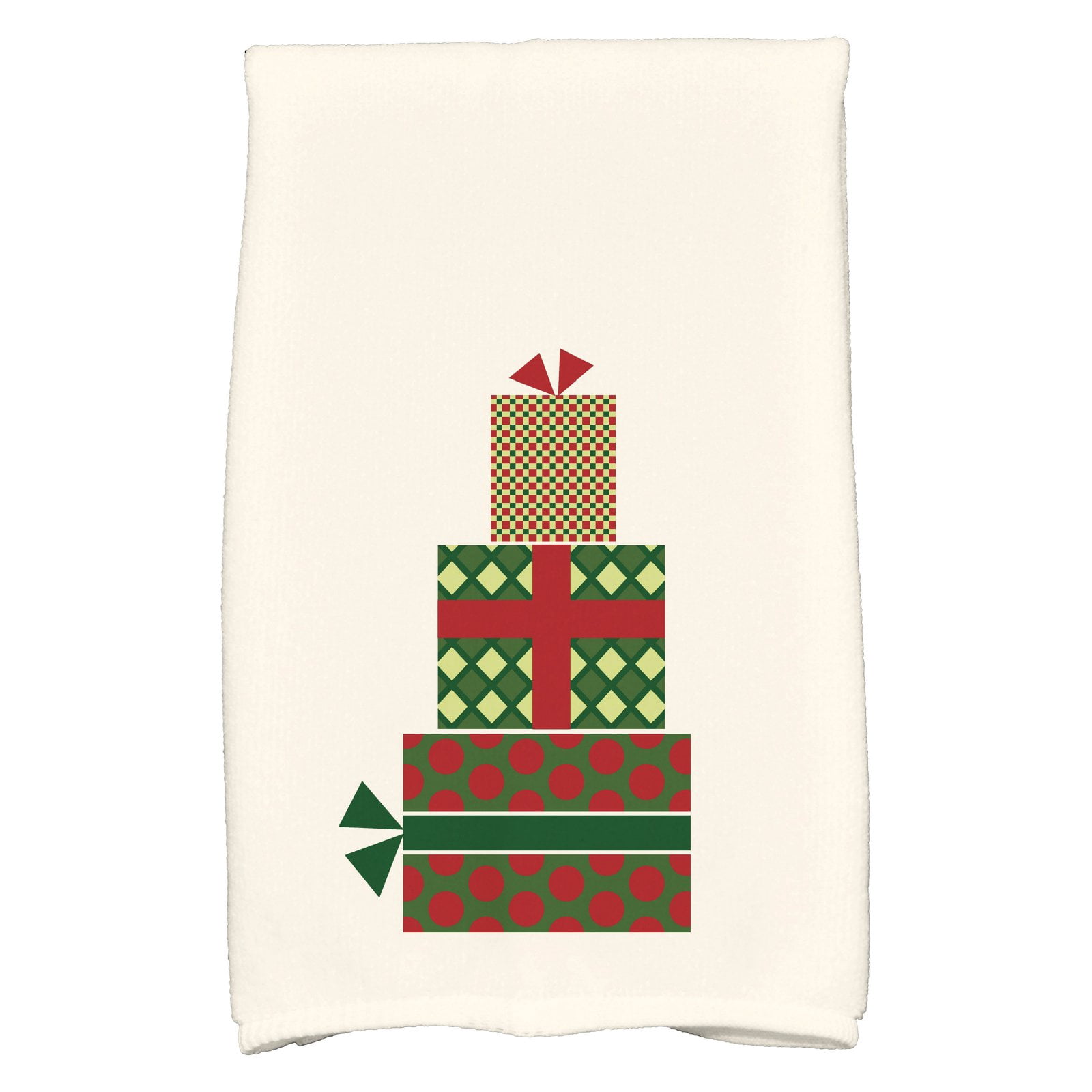 Simply Daisy 18" x 30" Gift Wrapped Holiday Geometric Print Kitchen Towel