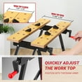 thumbnail image 2 of Workbench,ENJOYWOOD Portable Small Workbench with Clamps,Imprinted Ruler and Protractor Scale,Folding Work Table for Woodworking Projects, 2 of 6