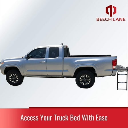Pickup Truck Tailgate Ladder with Stainless Steel Screws,  Aluminum Step Plates & Sturdy Rubber Feet