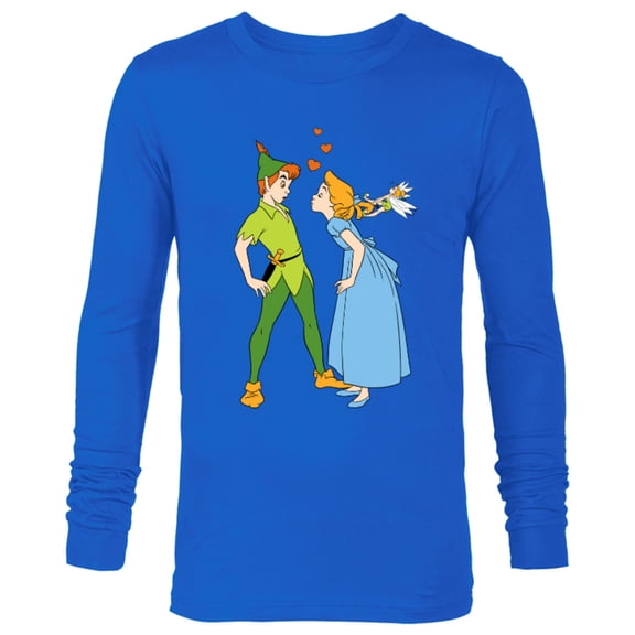 Disney Peter Pan and Wendy Darling Kiss Valentine’s Day - Long Sleeve T-Shirt for Men – Customized-Royal