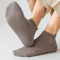 thumbnail image 5 of Voska Men's pure cotton sweat-absorbing mesh breathable creative socks Gray One Size, 5 of 5