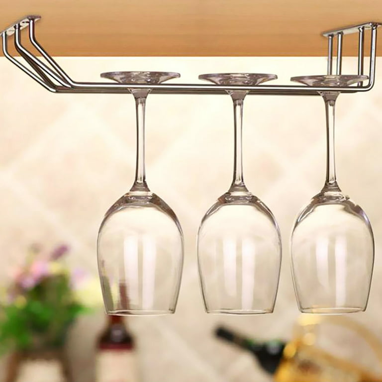 Wine Glass Rack Stand Stainless Steel Black, 5 Rows, 6 Rows, Hanging Glass  Drying Rack, Stemware Rack Wine Glass Holder, Bottom of The Cup Can Be Hung